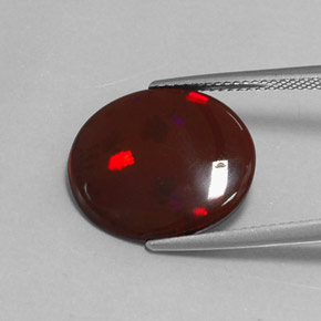 Opale chocolat marron naturelle coupe ovale, 4,41 ct, opaque