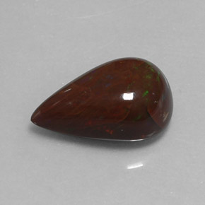 Opale chocolat marron naturelle en forme de poire, 3,83 ct, opaque
