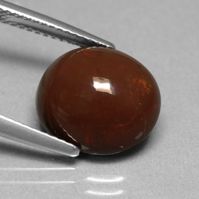 Opale Chocolat Multicolore naturelle Coupe ovale, 5.05 ct, Opaque