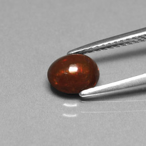 Opale chocolat multicolore naturelle coupe ovale, 0,75 ct, opaque