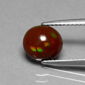 Opale Chocolat Multicolore naturelle Coupe ovale, 1.40 ct, Opaque