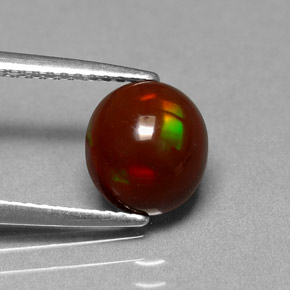 Opale Chocolat Multicolore naturelle Coupe ovale, 1.40 ct, Opaque