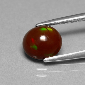 Opale Chocolat Multicolore naturelle Coupe ovale, 1.40 ct, Opaque