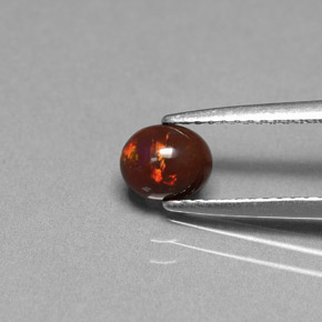 Opale Chocolat Multicolore naturelle Coupe ovale, 0.43 ct, Opaque