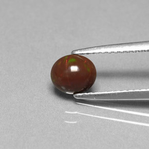 Opale chocolat multicolore naturelle coupe ovale, 0,44 ct, opaque
