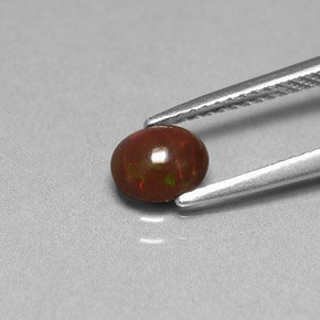 Opale chocolat multicolore naturelle coupe ovale, 0,44 ct, opaque