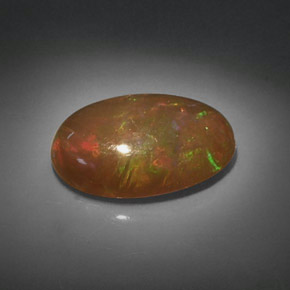 Opale chocolat multicolore naturelle coupe ovale, 5,32 ct, opaque