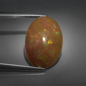 Opale chocolat multicolore naturelle coupe ovale, 5,32 ct, opaque