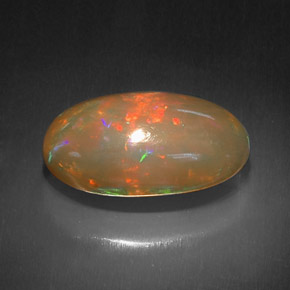 Opale chocolat multicolore naturelle coupe ovale, 10,52 ct, opaque