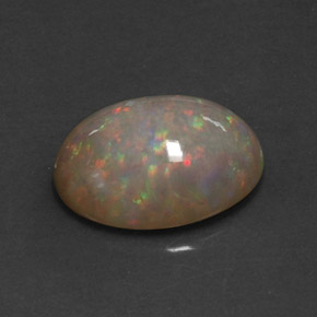 Opale chocolat multicolore naturelle coupe ovale, 5,59 ct, opaque