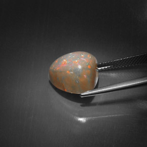 Opale chocolat multicolore naturelle trillion, 6,51 ct, opaque