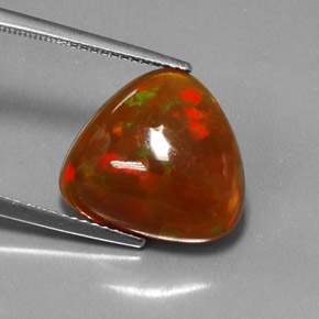 Opale chocolat multicolore naturelle transparent, 5,36 ct, transparent / translucide