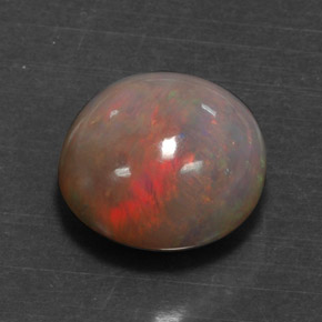Opale chocolat multicolore naturelle coupe roude, 11,31 ct, opaque