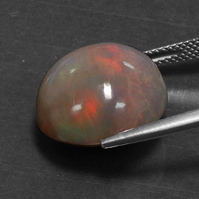 Opale chocolat multicolore naturelle coupe roude, 11,31 ct, opaque