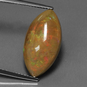 Opale chocolat multicolore naturelle marquise, 5,99 ct, opaque
