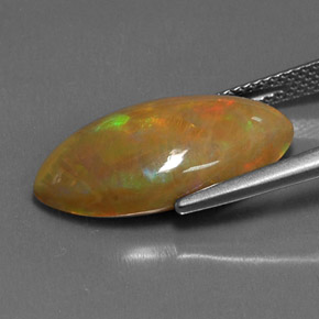 Opale chocolat multicolore naturelle marquise, 5,99 ct, opaque