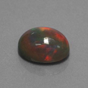 Opale chocolat multicolore naturelle coupe ovale, 1,87 ct, opaque