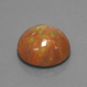 Opale chocolat multicolore naturelle coupe roude, 4,33 ct, opaque
