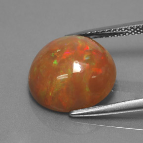 Opale chocolat multicolore naturelle coupe roude, 4,33 ct, opaque