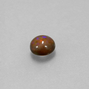 Opale Chocolat Multicolore naturelle Coupe roude, 0.60 ct, Translucide