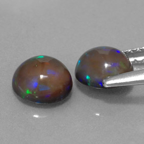 Achetez naturel ct multicolore opale chocolat gems, coupe roude, en provenance ethiopie chez gemselect. en stock, livraison internationale!