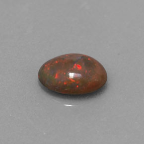 Opale Chocolat Multicolore naturelle Coupe ovale, 0.41 ct, Translucide
