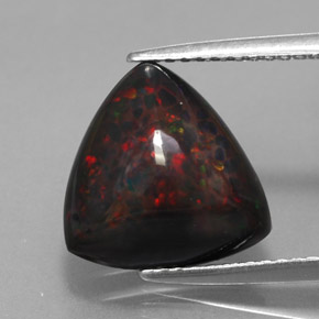 Opale chocolat multicolore naturelle trillion, 3,52 ct, opaque