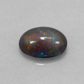 Opale Chocolat Multicolore naturelle Coupe ovale, 0.78 ct, Translucide