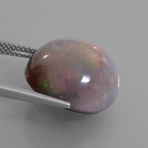 Opale chocolat multicolore naturelle coupe roude, 11,31 ct, opaque