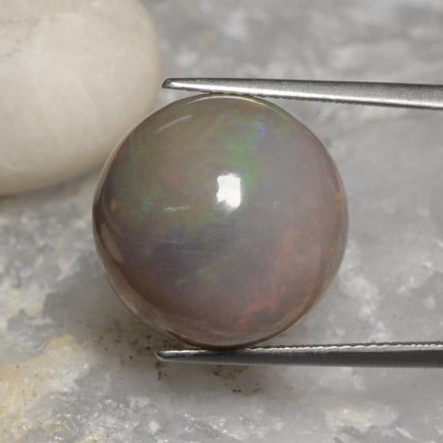 Opale Chocolat Multicolore naturelle Coupe roude, 11.31 ct, Opaque