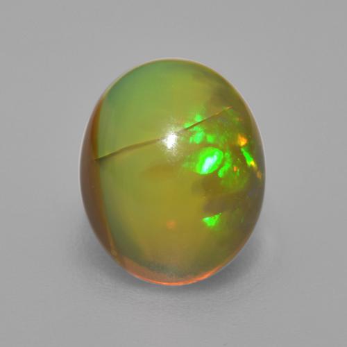 Opale chocolat multicolore naturelle coupe ovale, 2,95 ct, translucide