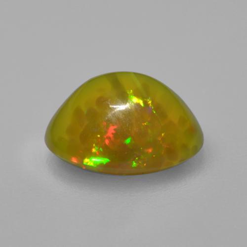 Opale chocolat multicolore naturelle coupe ovale, 2,95 ct, translucide