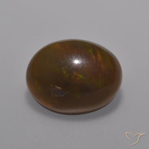 1.18ct Naturel Multicolore Opale Chocolat, ovale, Translucide
