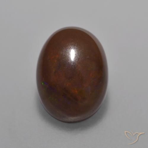 Opale Chocolat Multicolore naturelle ovale, 1.01 ct, Translucide