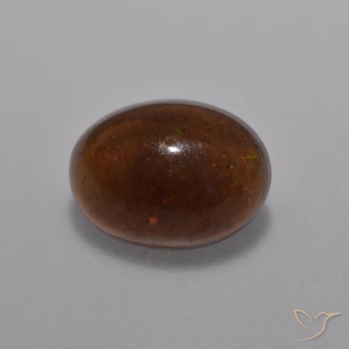 Opale Chocolat Multicolore naturelle ovale, 0.76 ct, Translucide