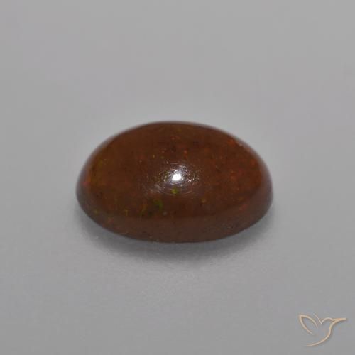 Opale Chocolat Multicolore naturelle ovale, 0.76 ct, Translucide