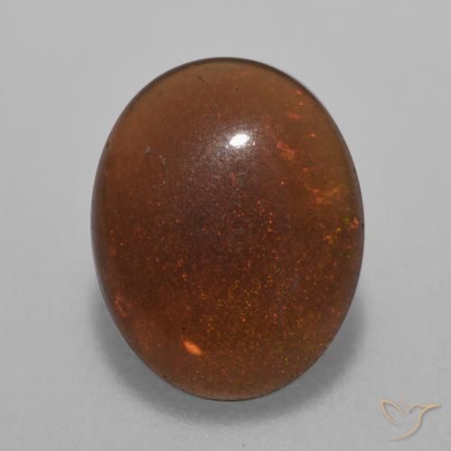 0.59ct Naturel Marron chaud Opale Chocolat, ovale, Translucide