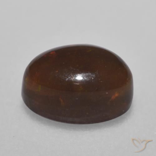 Opale Chocolat Multicolore naturelle ovale, 0.44 ct, Translucide