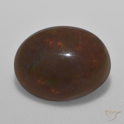 1.51ct Naturel Multicolore Opale Chocolat, ovale, Translucide