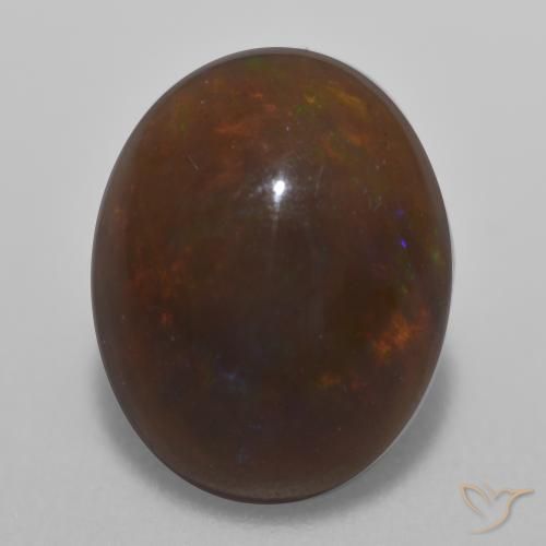 Opale Chocolat Multicolore naturelle ovale, 1.51 ct, Translucide