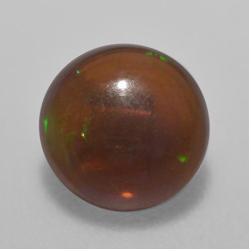 Opale chocolat multicolore naturelle coupe roude, 0,47 ct, translucide