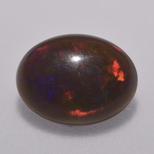 Opale chocolat multicolore naturelle coupe ovale, 0,67 ct, translucide