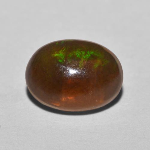 Opale Chocolat Multicolore naturelle Coupe ovale, 0.57 ct, Translucide
