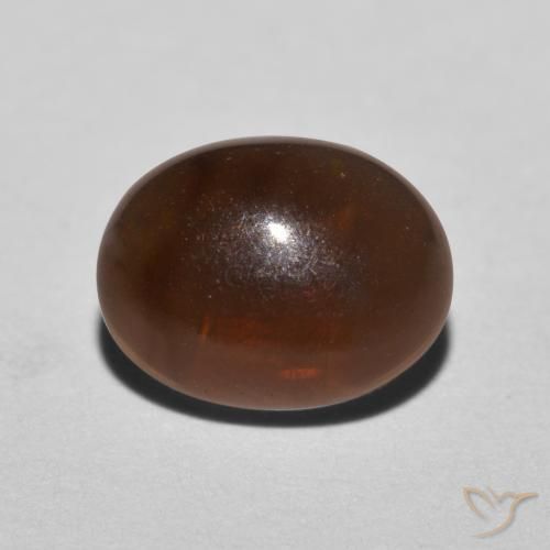 Opale Chocolat Brun rougeâtre naturelle ovale, 0.78 ct, Translucide