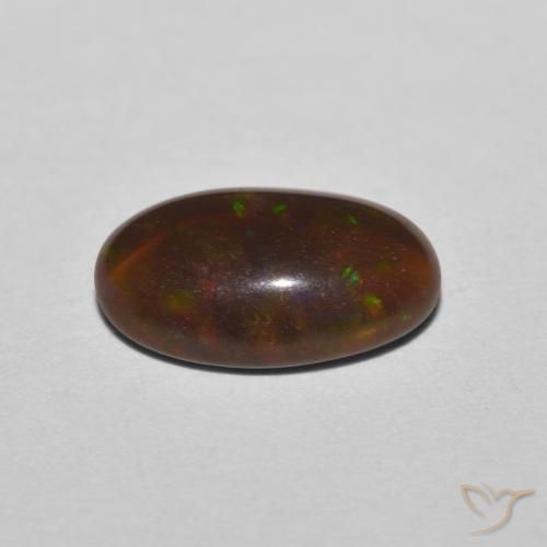 Opale Chocolat Multicolore naturelle ovale, 0.80 ct, Translucide