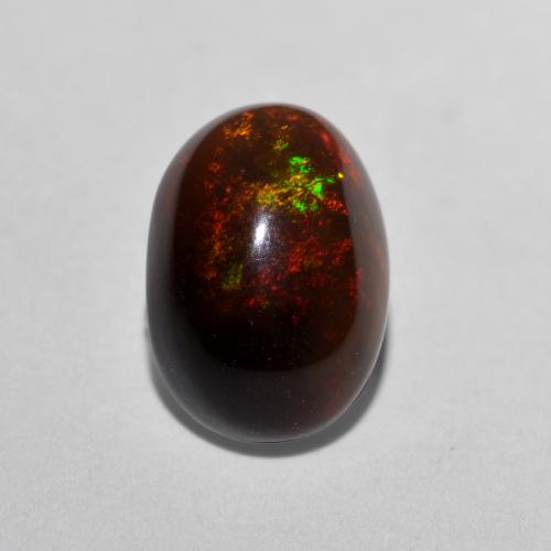 Opale Chocolat Multicolore naturelle Coupe ovale, 1.27 ct, Translucide