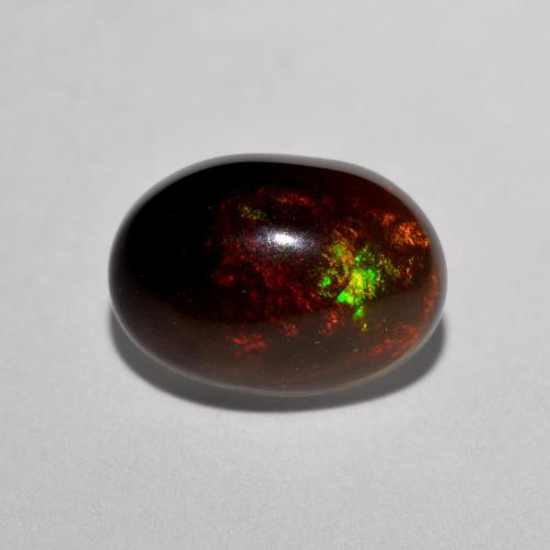 Opale Chocolat Multicolore naturelle Coupe ovale, 1.27 ct, Translucide