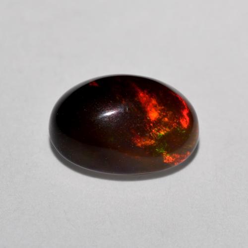 Opale Chocolat Multicolore naturelle Coupe ovale, 1.27 ct, Translucide