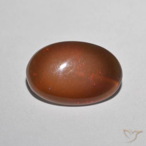 1.90ct Naturel Multicolore Opale Chocolat, ovale, Translucide