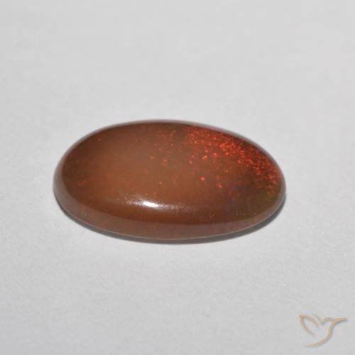 Opale Chocolat Multicolore naturelle ovale, 1.90 ct, Translucide